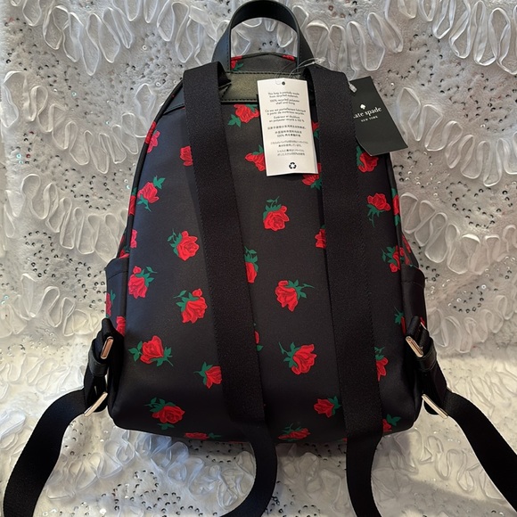 NWT KATE SPADE NEW YORK Chelsea Rose Toss Print Medium Backpack - Picture 4 of 9